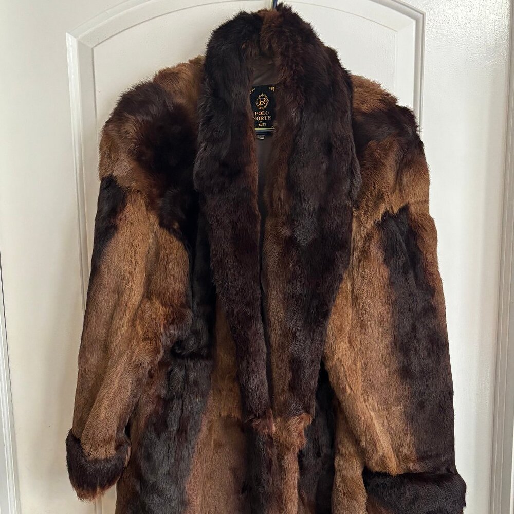 Elegant Vintage Polo Norte Rabbit Fur Coat - Full Length